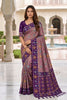 Stunning Purple Patola Silk Woven Meenakari Jacquard Designer Saree for Women