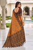 Vibrant Brown Patola Silk Woven Meenakari Jacquard Saree for Women