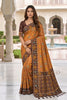 Vibrant Brown Patola Silk Woven Meenakari Jacquard Saree for Women