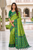Graceful Lime Green Patola Silk Woven Meenakari Jacquard Designer Saree for Women