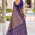 Beautiful Mauve Patola Silk Woven Meenakari Jacquard Saree for Women