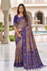Beautiful Mauve Patola Silk Woven Meenakari Jacquard Saree for Women