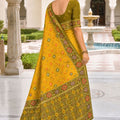 Premium Mustard Yellow Patola Silk Woven Meenakari Jacquard Saree for Women