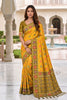 Premium Mustard Yellow Patola Silk Woven Meenakari Jacquard Saree for Women