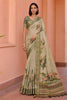 Stylish Beige Kanjivaram Woven Designer Printed Saree