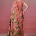 Beautiful Rose Pink Kanjivaram Woven Printed Saree