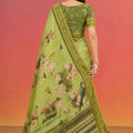 Graceful Pista Green Kanjivaram Woven Designer Printed Saree