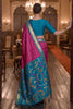 Vibrant Rani Pink Soft Silk Woven Printed Saree with Woven Border