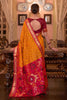 Premium Yellow Soft Silk Woven Printed Designer Saree Rani Pink Woven Border