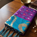 Stylish Purple Soft Silk Woven Printed Designer Saree with Woven Border