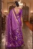 Gorgeous Purple Soft Silk Woven Printed Saree Woven Border
