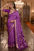 Gorgeous Purple Soft Silk Woven Printed Saree Woven Border