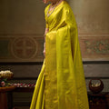 Stunning Yellow Kanchivaram Silk Woven Jari Designer Saree