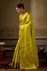 Stunning Yellow Kanchivaram Silk Woven Jari Designer Saree