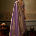 Premium Lavender Purple Kanchivaram Silk Woven Jari Designer Saree