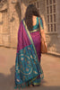 Stylish Purple Soft Silk Woven Border Designer Printed Saree