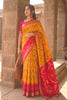 Vibrant Orange Soft Silk Woven Border Designer Printed Saree
