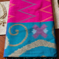 Beautiful Rani Pink Soft Silk Woven Border Designer Printed Saree
