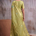 Graceful Pista Green Linen Cotton Woven Designer Saree