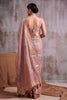 Elegant Pink Linen Cotton Woven Designer Saree