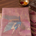 Elegant Pink Linen Cotton Woven Designer Saree