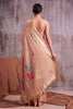 Beautiful Peach Linen Cotton Woven Designer Saree