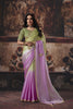 Graceful Lavender Fendy Satin Embroidered Saree Sequin Border for Women
