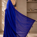 Royal Blue Tissue Woven Designer Saree with Contrast Border