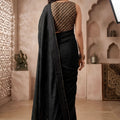 Premium Black Tissue Woven Designer Saree for Women with Contrast Border