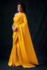 Stylish Yellow Tissue Woven Designer Saree for Women with Contrast Border