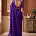 Graceful Purple Tissue Woven Designer Saree for Women with Contrast Border