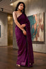 Beautiful Wine Tissue Woven Designer Saree for Women with Contrast Border