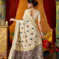 Elegant Cream Modal Silk Woven Katha Designer Saree for Women
