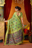 Stylish Pastel Green Modal Silk Woven Katha Designer Saree for Women