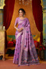 Stunning Lavender Modal Silk Woven Katha Saree for Women