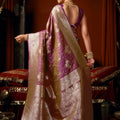 Lovely Purple Soft Silk Woven Jacquard Designer Saree for Women