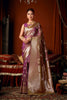 Lovely Purple Soft Silk Woven Jacquard Designer Saree for Women