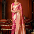 Gorgeous Rani Pink Soft Silk Woven Jacquard Saree For Women