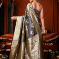Vibrant Blue Soft Silk Woven Jacquard Saree for Women
