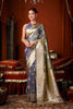 Vibrant Blue Soft Silk Woven Jacquard Saree for Women