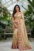 Elegant Beige Manipuri Silk Multi Thread Embroidery Work Saree for Women