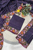 Royal Purple Manipuri Silk Multi Thread Floral Embroidery Work Saree for Women