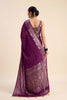 Lovely Wine Purple Chiffon Woven Designer Saree Zari Border for Women