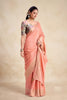Stylish Peach Chiffon Woven Designer Saree with Zari Border for Women