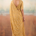 Premium Mustard Yellow Chiffon Saree Embroidery Work for Women