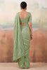 Grateful Sea Green Chiffon Saree Embroidery Work for Women