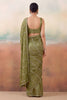 Graceful Olive Green Chiffon Saree Embroidery Work for Women