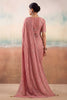 Beautiful Rose Pink Chiffon Designer Saree with Embroidery Work for Women