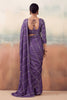 Lovely Purple Chiffon Saree Embroidery Work for Women