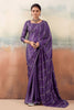 Lovely Purple Chiffon Saree Embroidery Work for Women